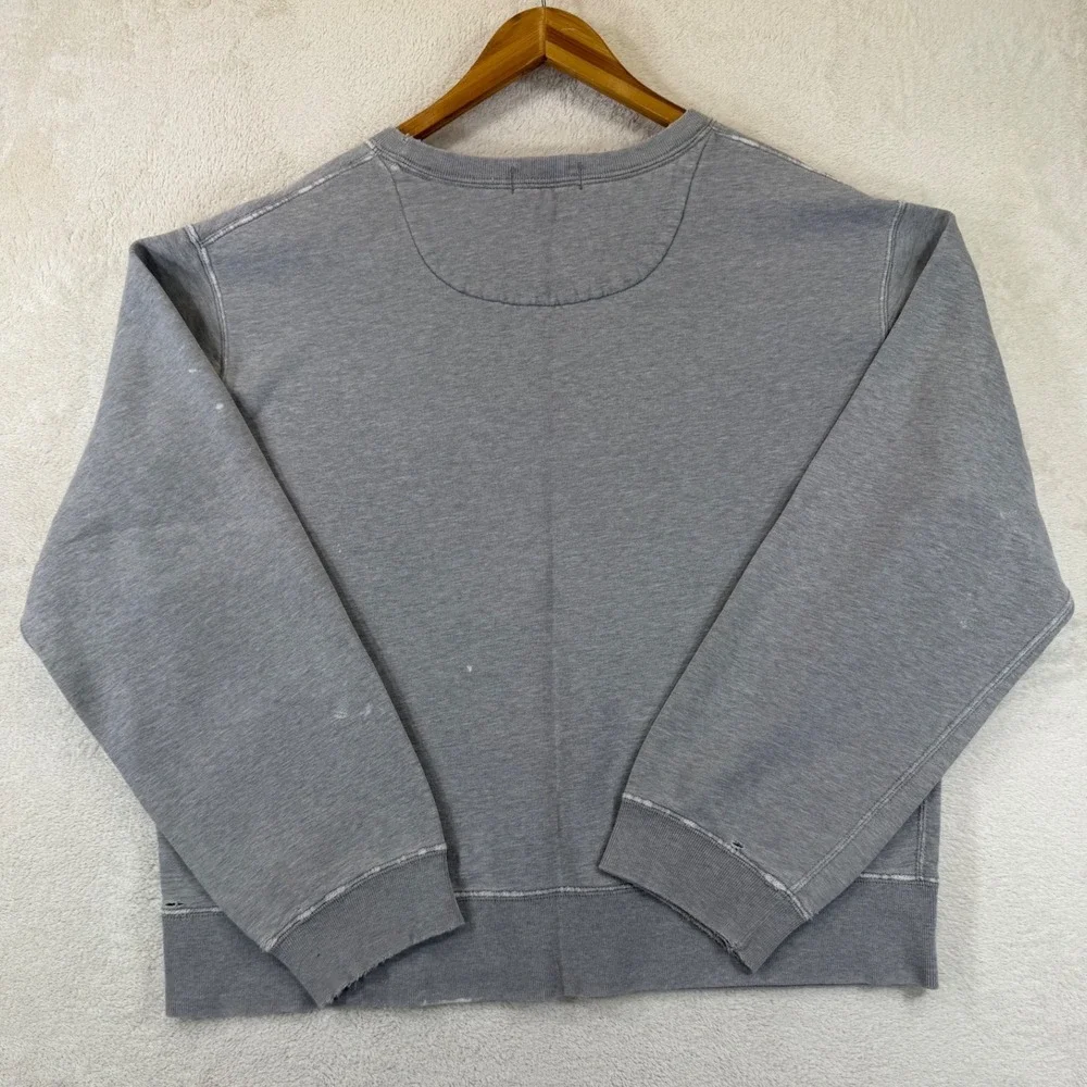 Vintage 90's Polo Ralph Lauren Gray Crewneck Sweatshirt XL Distressed Pony Logo